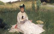 Berthe Morisot L-Ombrelle verte Spain oil painting artist
